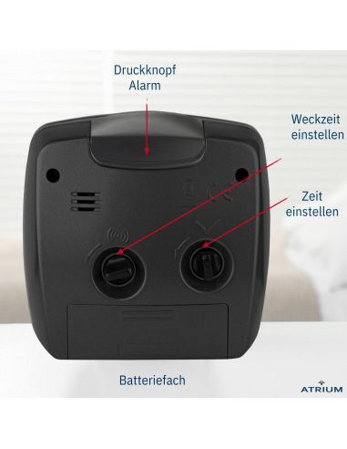 ATRIUM Wekker - Analoog - Zwart - A251-7