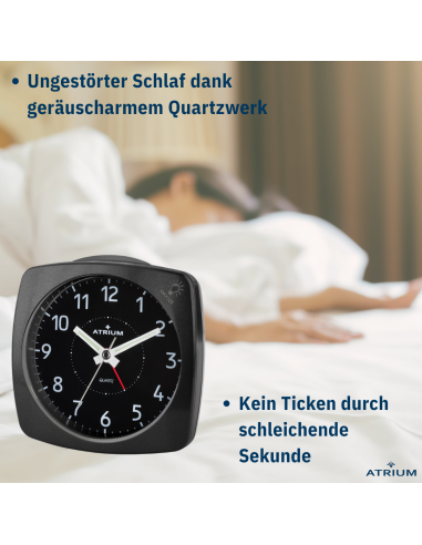ATRIUM Wekker - Analoog - Zwart - A251-7