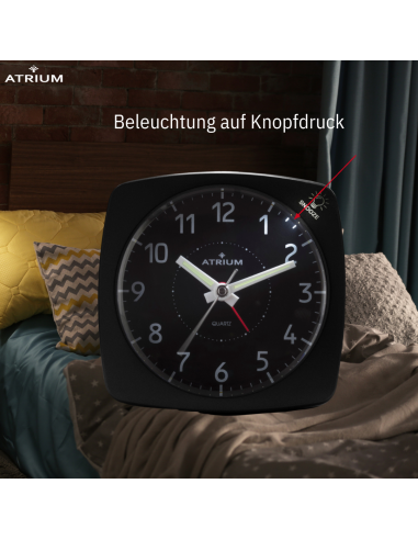 ATRIUM Wekker - Analoog - Zwart - A251-7