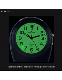 Atrium Wecker - Senioren - Analog - Auto Nachtlicht - Dunkelblau - Klar - Einfache Bedienung- Ohne Ticken - A451-5
