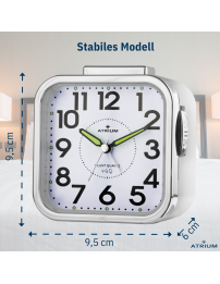 ATRIUM Wecker - Senioren - Analog - Weiss - Klar - Einfache Bedienung - A530-0