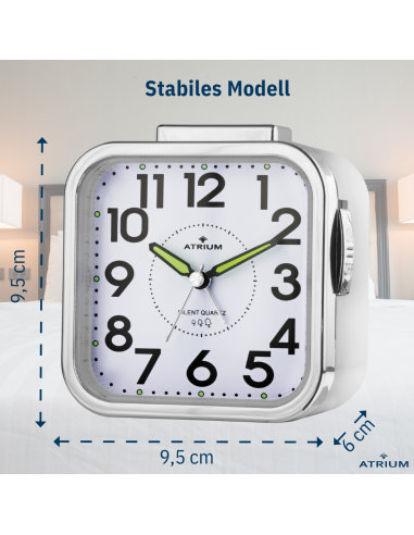 ATRIUM Wecker - Senioren - Analog - Weiss - Klar - Einfache Bedienung - A530-0