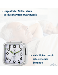 ATRIUM Wecker - Senioren - Analog - Weiss - Klar - Einfache Bedienung - A530-0