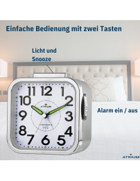 ATRIUM Wecker - Senioren - Analog - Silber - Klar - Einfache Bedienung - A530-19