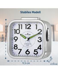 ATRIUM Wecker - Senioren - Analog - Silber - Klar - Einfache Bedienung - A530-19