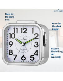ATRIUM Wecker - Senioren - Analog - Silber - Klar - Einfache Bedienung - A530-19