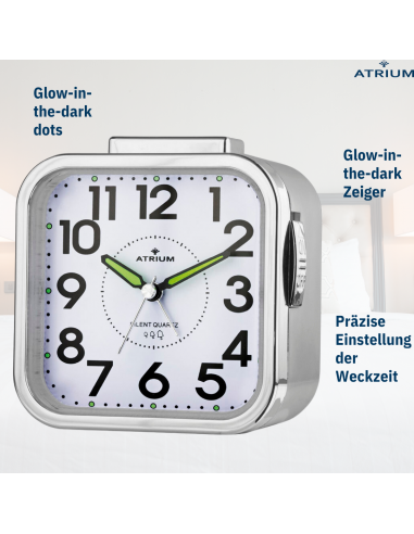 ATRIUM Wecker - Senioren - Analog - Silber - Klar - Einfache Bedienung - A530-19