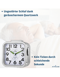 ATRIUM Wecker - Senioren - Analog - Silber - Klar - Einfache Bedienung - A530-19
