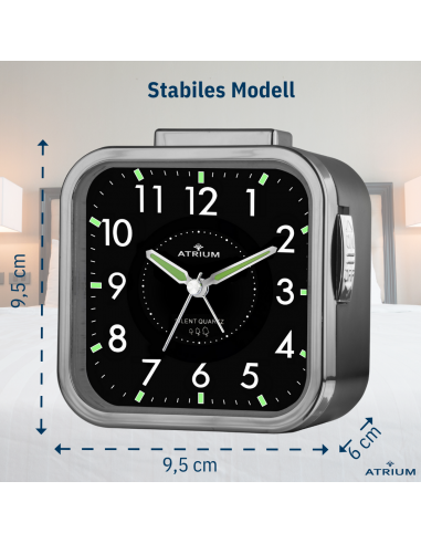ATRIUM Wecker - Senioren - Analog - Schwarz - Klar - Einfache Bedienung - A530-4