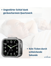 ATRIUM Wecker - Senioren - Analog - Schwarz - Klar - Einfache Bedienung - A530-4