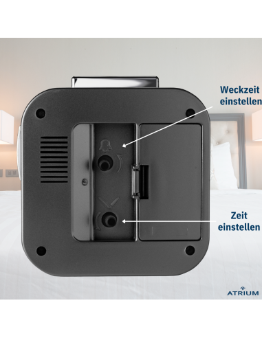 ATRIUM Wecker - Senioren - Analog - Schwarz - Klar - Einfache Bedienung - A530-7