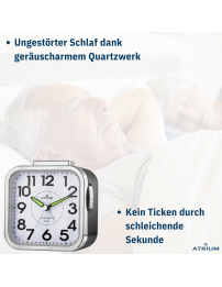 ATRIUM Wecker - Senioren - Analog - Schwarz - Klar - Einfache Bedienung - A530-7