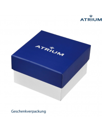 ATRIUM Uhr - Herren - Stahlband - Blaues Zifferblatt - Datum - Edelstahl - 10 bar - A16-35