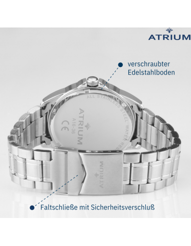 ATRIUM Uhr - Herren - Stahlband - Grünes Zifferblatt - Datum - Edelstahl - 10 bar - British Racing Green - A16-36 ATRIUM Uhr - Herren - Stahlband - Grünes Zifferblatt - Datum - Edelstahl - 10 bar - British Racing Green - A16-36