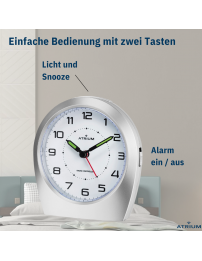 ATRIUM Funkwecker Analog Silber - A620-19