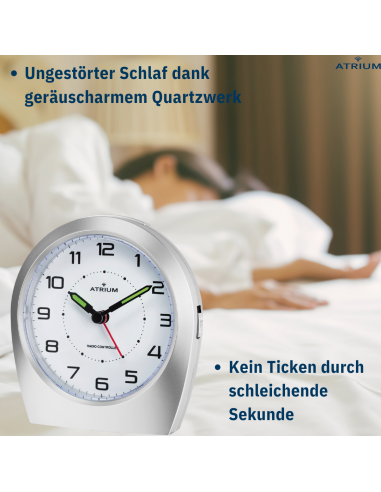 ATRIUM Funkwecker Analog Silber - A620-19