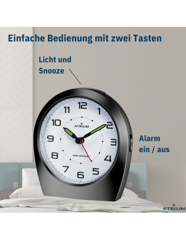 ATRIUM Funkwecker Analog Schwarz - A620-7