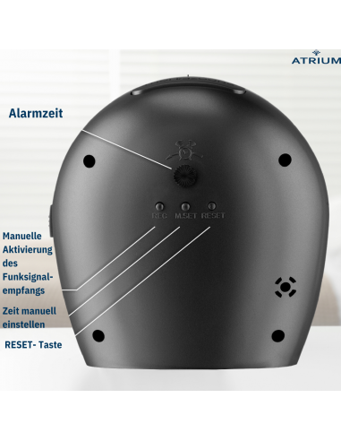 ATRIUM Funkwecker Analog Schwarz - A620-7