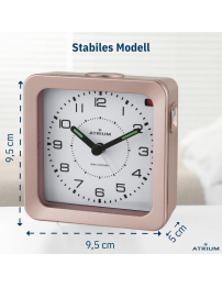 ATRIUM Wecker - Funkgesteuert - Analog - Bronze Metallic - Aufbauton - Schlummerfunktion - A660-17