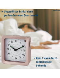 ATRIUM Wecker - Funkgesteuert - Analog - Bronze Metallic - Aufbauton - Schlummerfunktion - A660-17