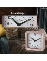 ATRIUM Wecker - Funkgesteuert - Analog - Bronze Metallic - Aufbauton - Schlummerfunktion - A660-17