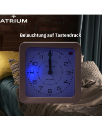 ATRIUM Wecker - Funkgesteuert - Analog - Bronze Metallic - Aufbauton - Schlummerfunktion - A660-17