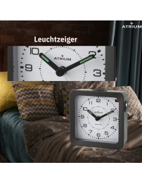 ATRIUM Wecker - Funkgesteuert - Analog - Schwarz - Aufbauton - Schlummerfunktion - A660-7
