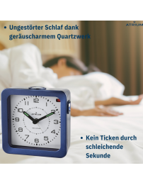 ATRIUM Wecker - Funkgesteuert - Analog - Blau - Aufbauton - Schlummerfunktion - A660-5