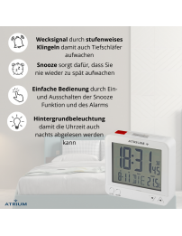 ATRIUM Funkwecker Digital Weiss - A740-0