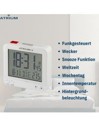 ATRIUM Funkwecker Digital Weiss - A740-0