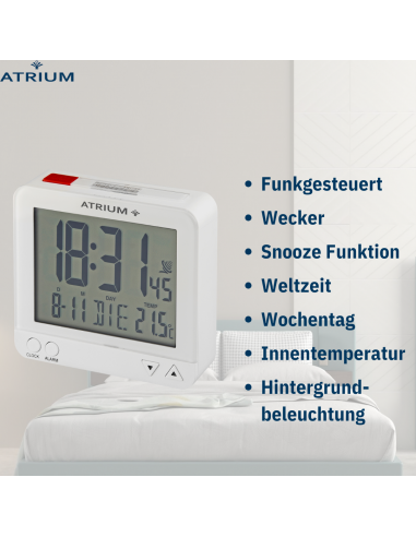 ATRIUM Funkwecker Digital Weiss - A740-0