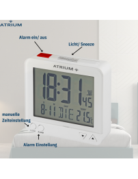 ATRIUM Funkwecker Digital Weiss - A740-0