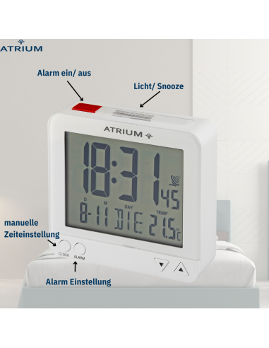 ATRIUM Funkwecker Digital Weiss - A740-0