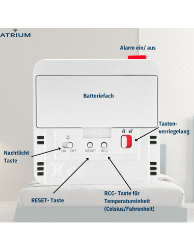 ATRIUM Funkwecker Digital Weiss - A740-0