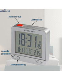 ATRIUM Funkwecker Digital Silber - A740-19