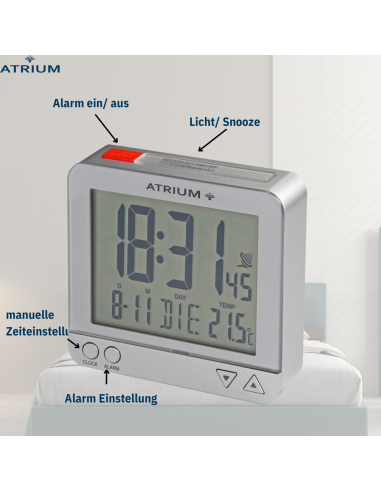 ATRIUM Funkwecker Digital Silber - A740-19