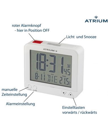 ATRIUM Funkwecker Digital Weiss - A760-0