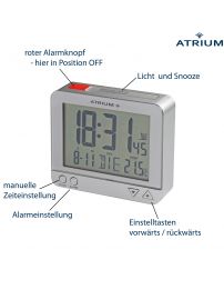 ATRIUM Funkwecker Digital Silber - A760-19