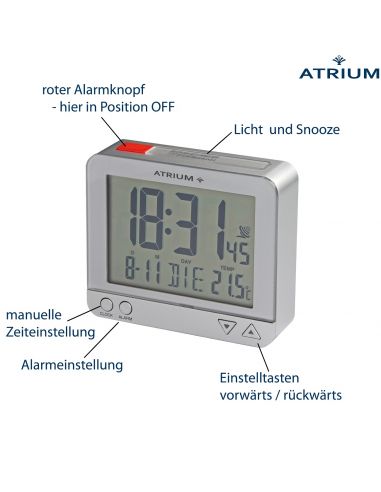 ATRIUM Funkwecker Digital Silber - A760-19