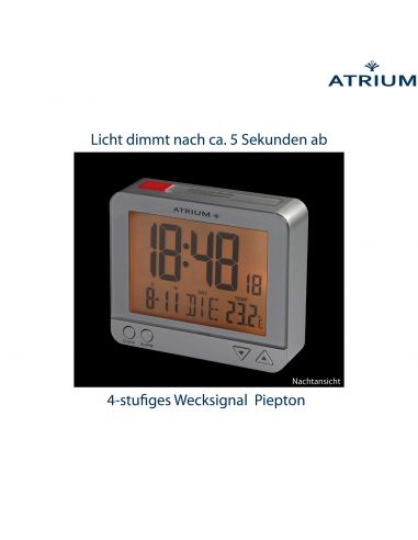 ATRIUM Funkwecker Digital Silber - A760-19