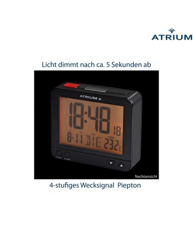 ATRIUM Funkwecker Digital Schwarz - A760-7