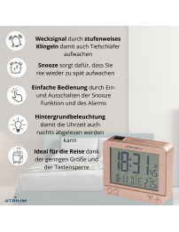 ATRIUM Funkwecker Digital Rosa - A760-17