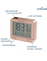 ATRIUM Funkwecker Digital Rosa - A760-17