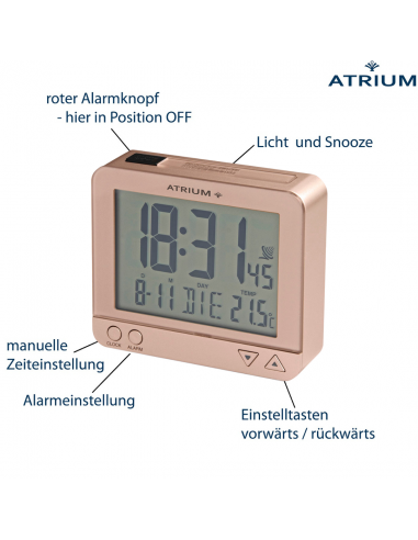 ATRIUM Funkwecker Digital Rosa - A760-17