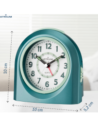 Atrium Kinderwecker – Analog – Türkis – Wecker ohne Ticken – Aufbauender Piepton – Snooze & Alarm