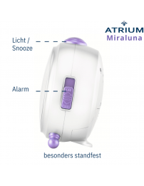 ATRIUM Unicorn Kinderwecker – Mädchenwecker lila/weiß – Leise ohne Ticken – Snooze, Licht und Alarm – A932-0