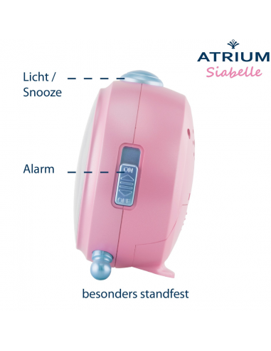 ATRIUM Pferden Wecker für Kinder – Rosa Pferdewecker für Mädchen – Leise ohne Ticken – Snooze & Alarm
