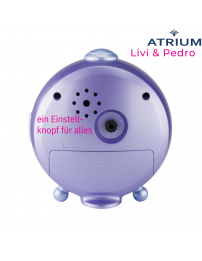 ATRIUM Kinderwecker – Alpakas – Lila – Wecker ohne Ticken – Aufmunternder Piepton – Alarm & Snooze