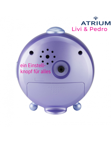 ATRIUM Kinderwecker – Alpakas – Lila – Wecker ohne Ticken – Aufmunternder Piepton – Alarm & Snooze