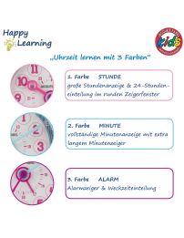 Jacques Farel Kinder Wecker Happy Learning Rosa